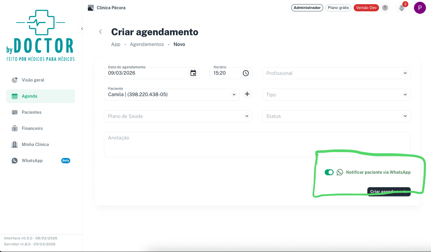 Capa do artigo: Novo: notificacao automatica no WhatsApp ao agendar