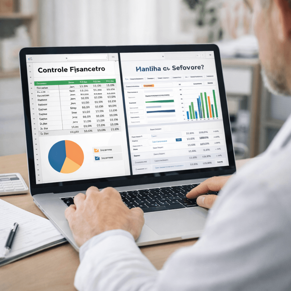 Capa: Controle Financeiro para Consultório: Planilha ou Software?