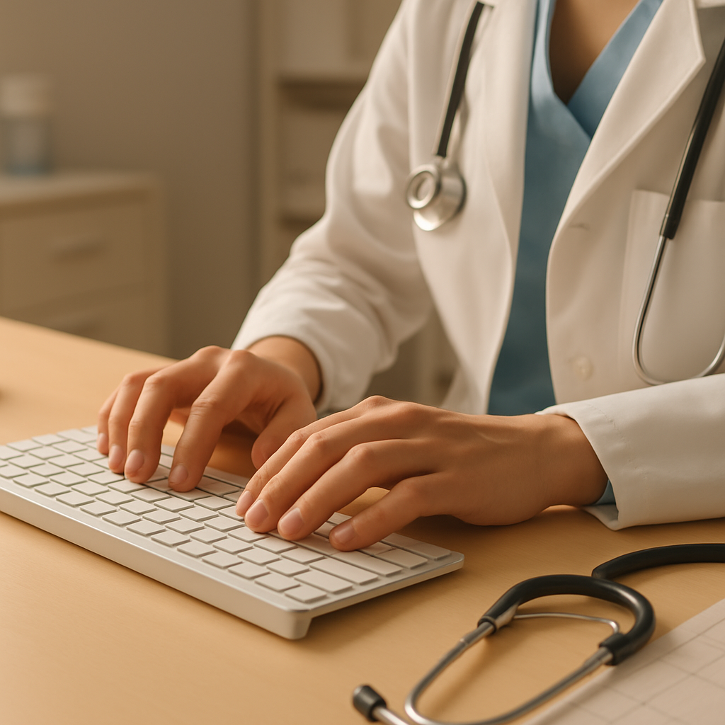 Tela de exportação de dados de prontuário eletrônico durante migração de sistema médico