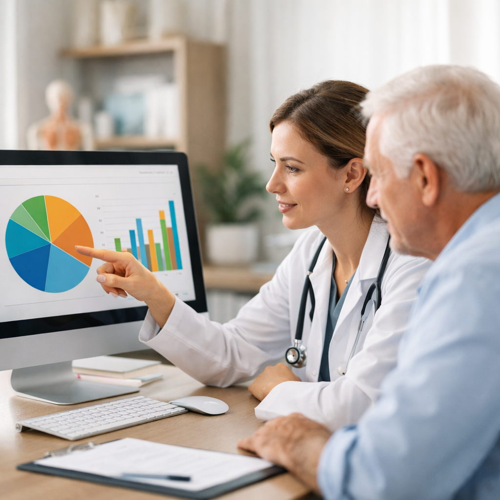 Tela de sistema financeiro para consultório médico com gráfico de receitas por convênio